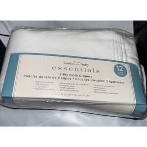 Koala Baby Essentials 3 Ply Cloth Diapers New In Pack 12 Diapers 14 X 20 Inches